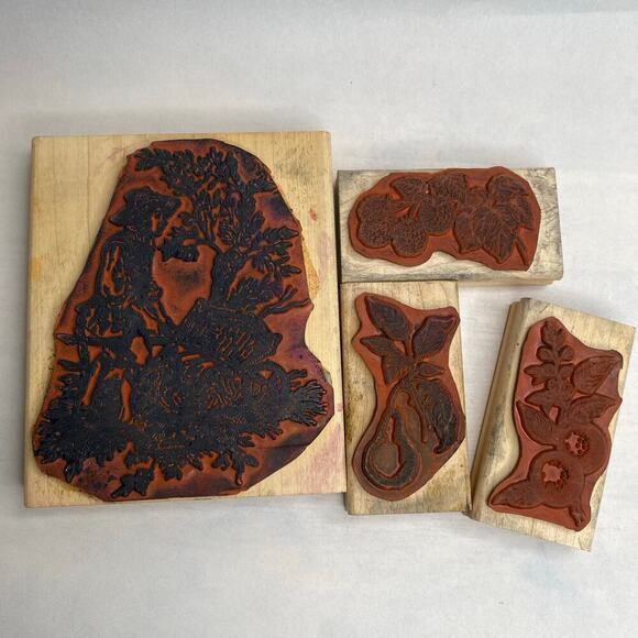 Stampin' Up Wood Stamps Farm Garden Fruits 2001 2003 Set - Picture 2 of 10